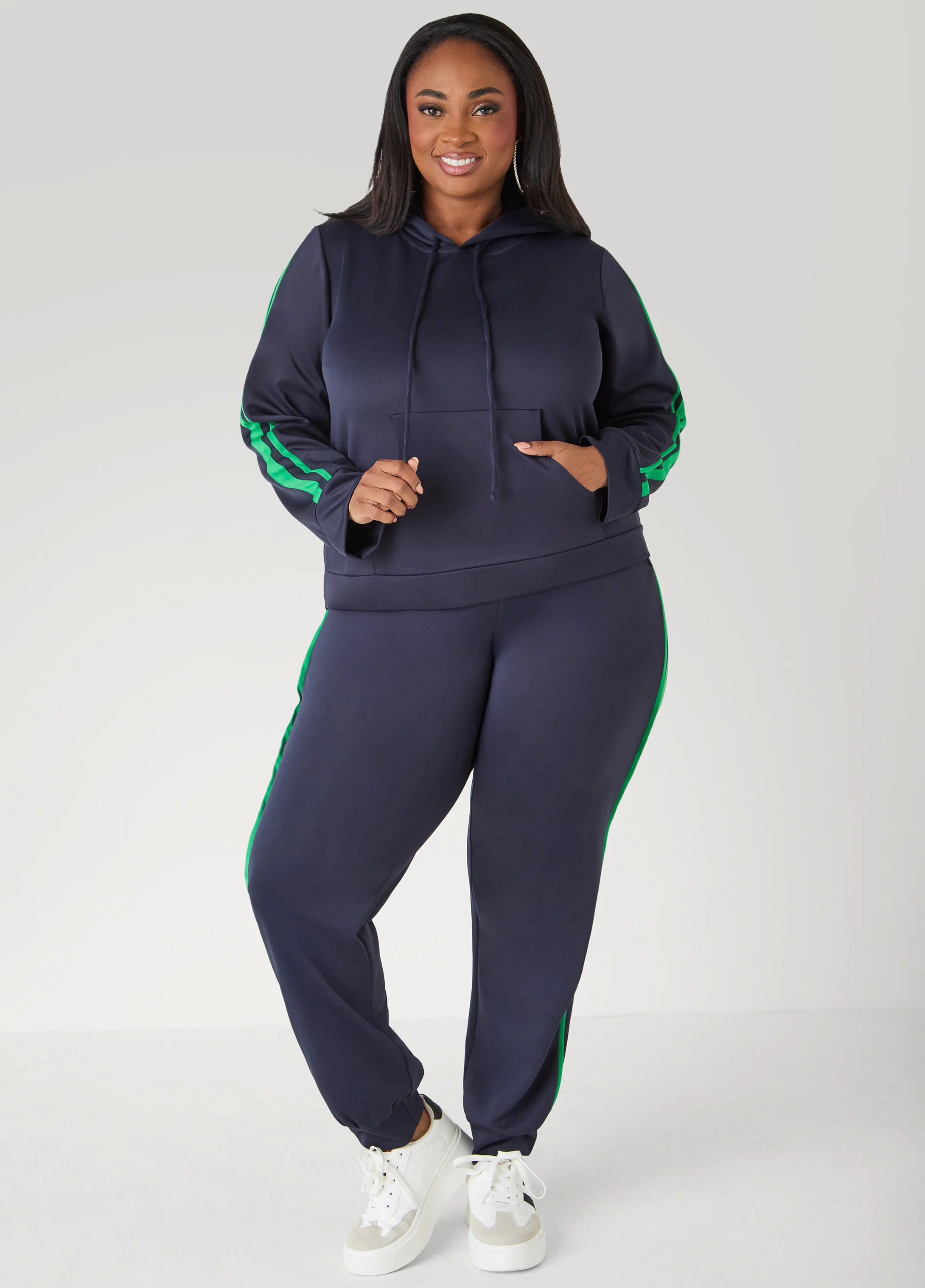 Striped Drawstring Hoodie - Image 3