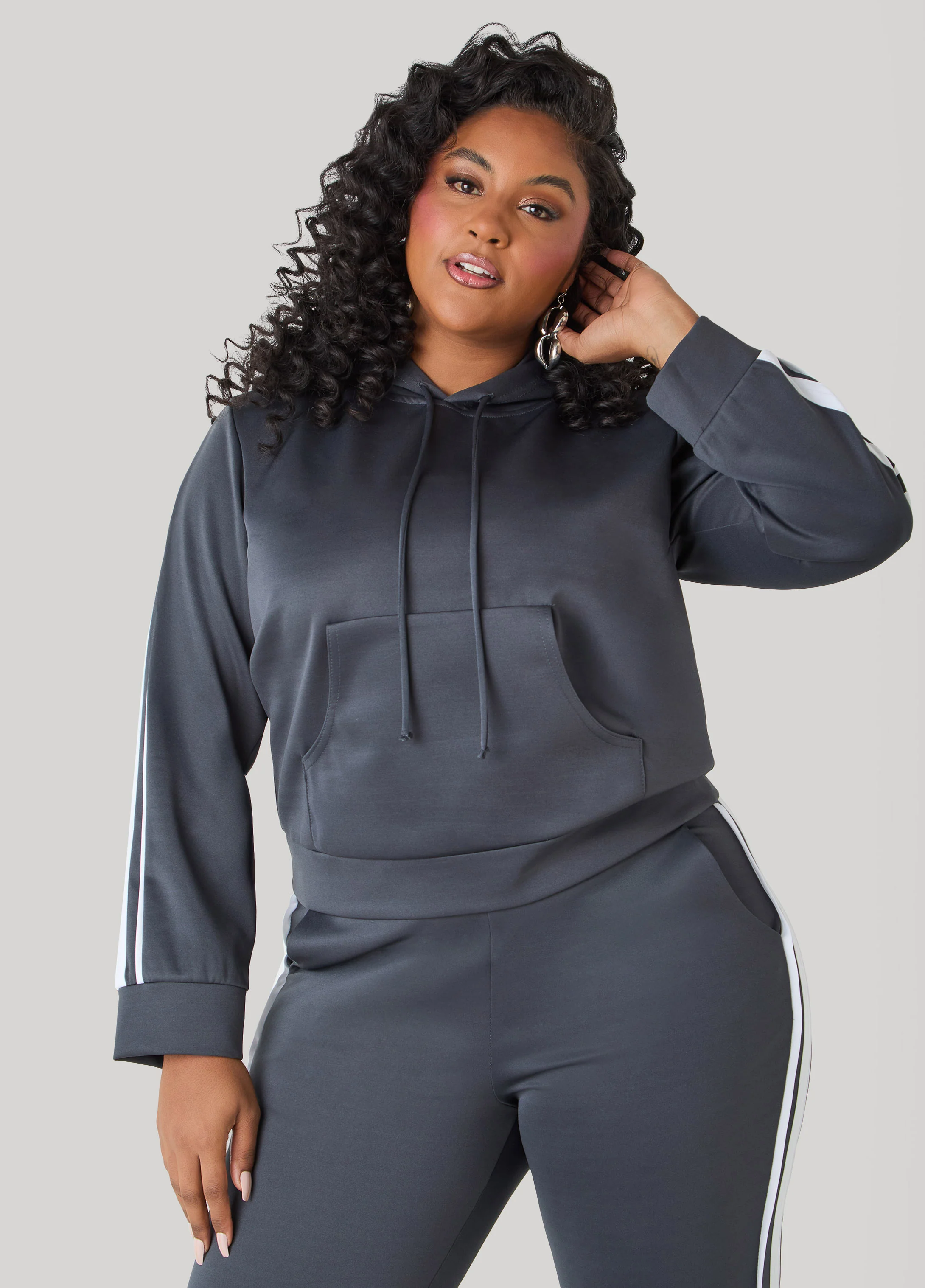 Striped Drawstring Hoodie - Image 8