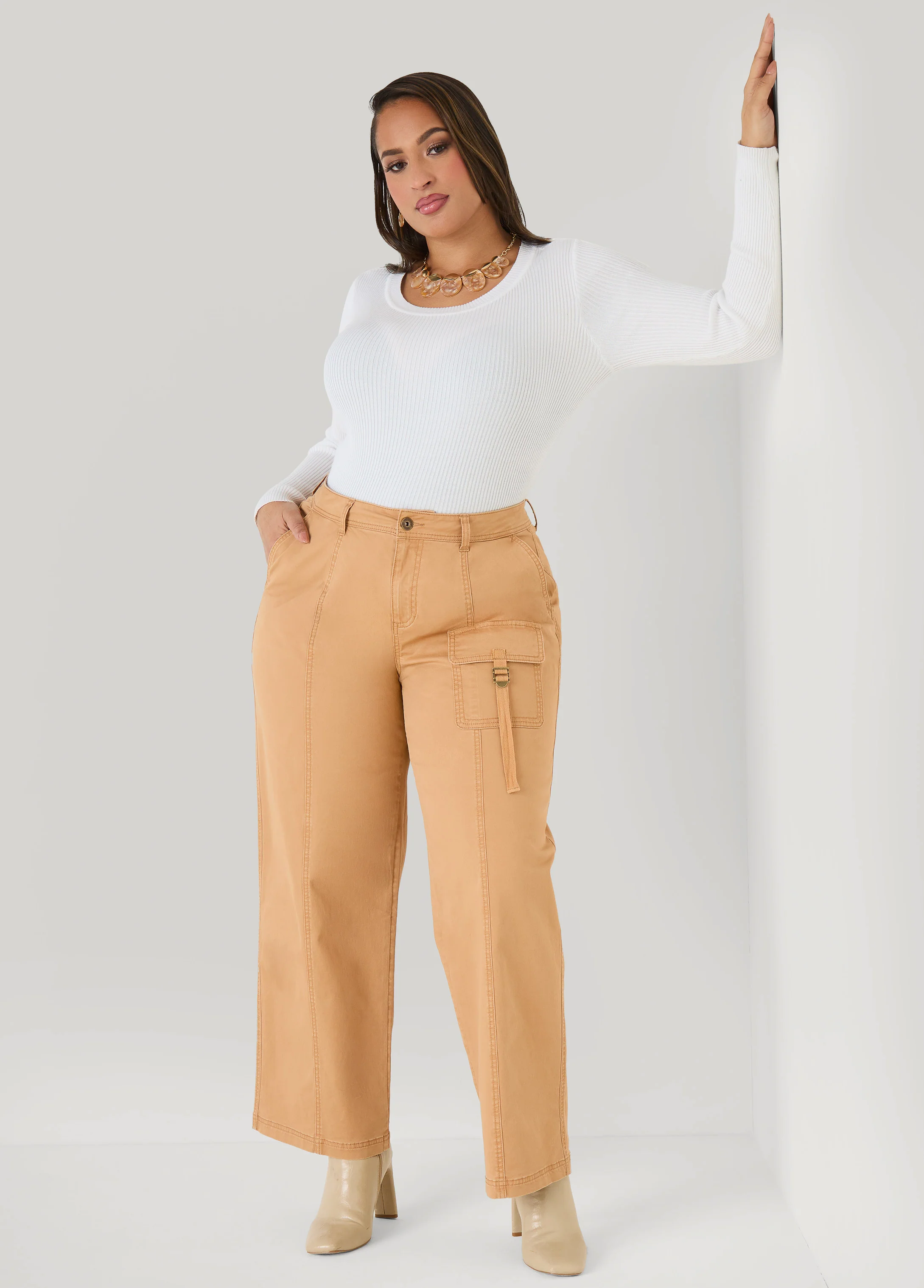 Wide Leg Cargo Pants - Image 3