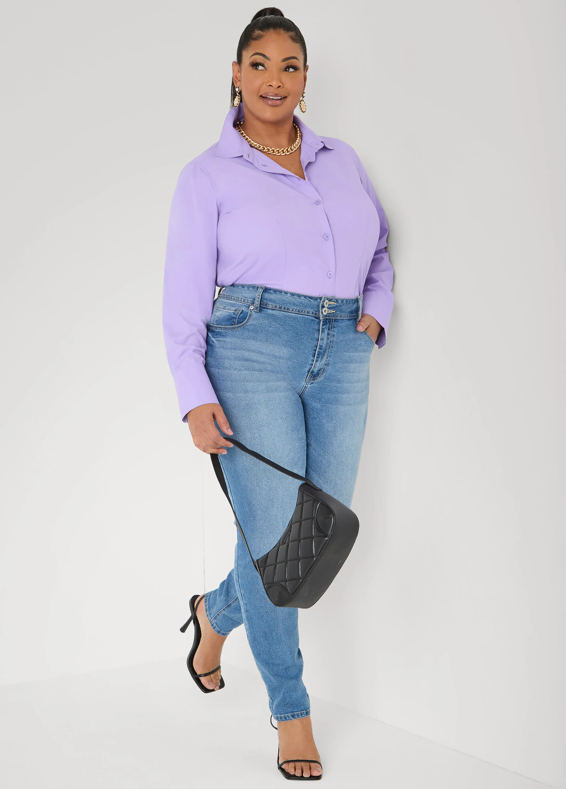 Cotton Blend Collared Shirt - Image 3