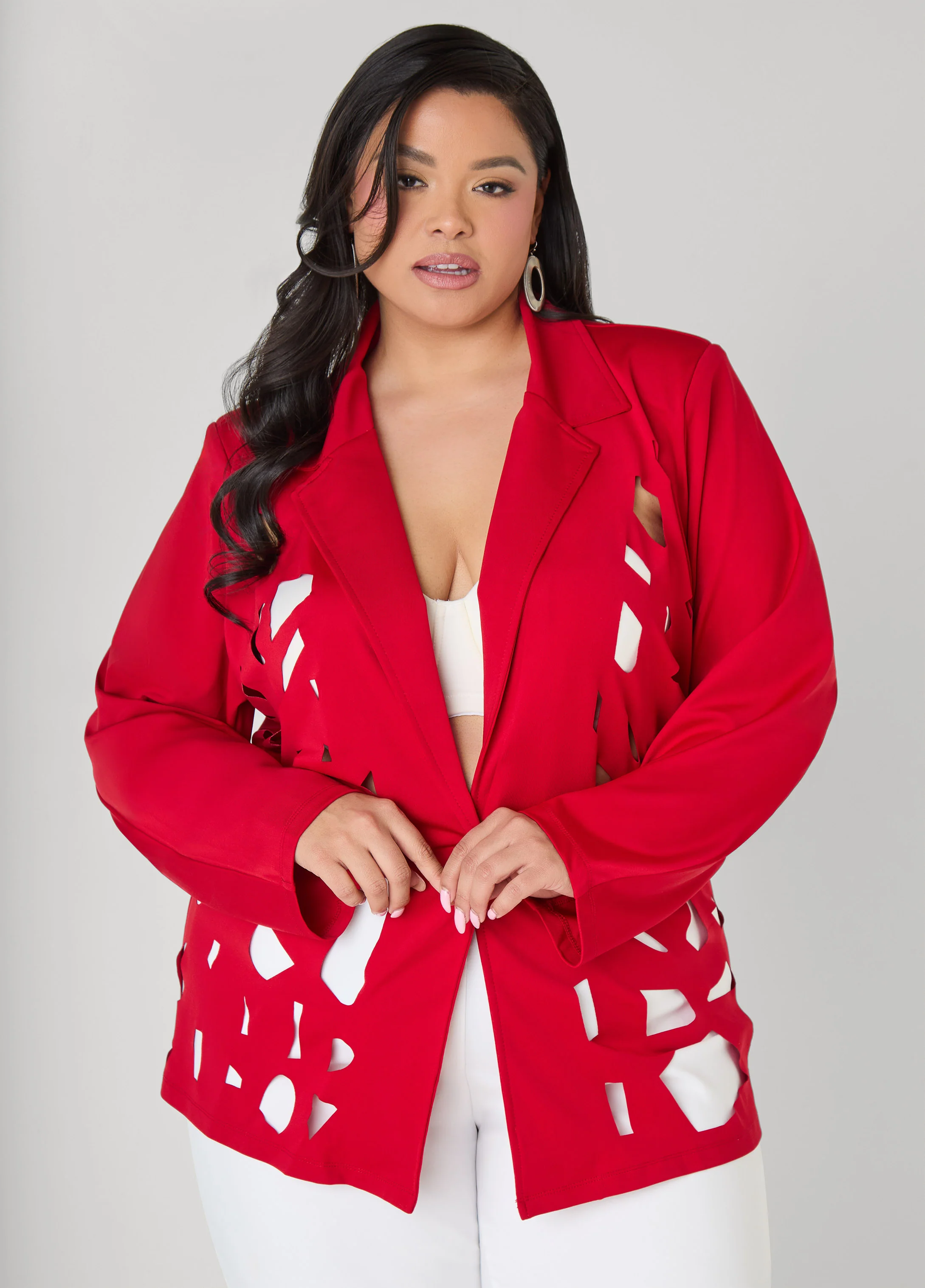 Cutout Knit Blazer - Image 5