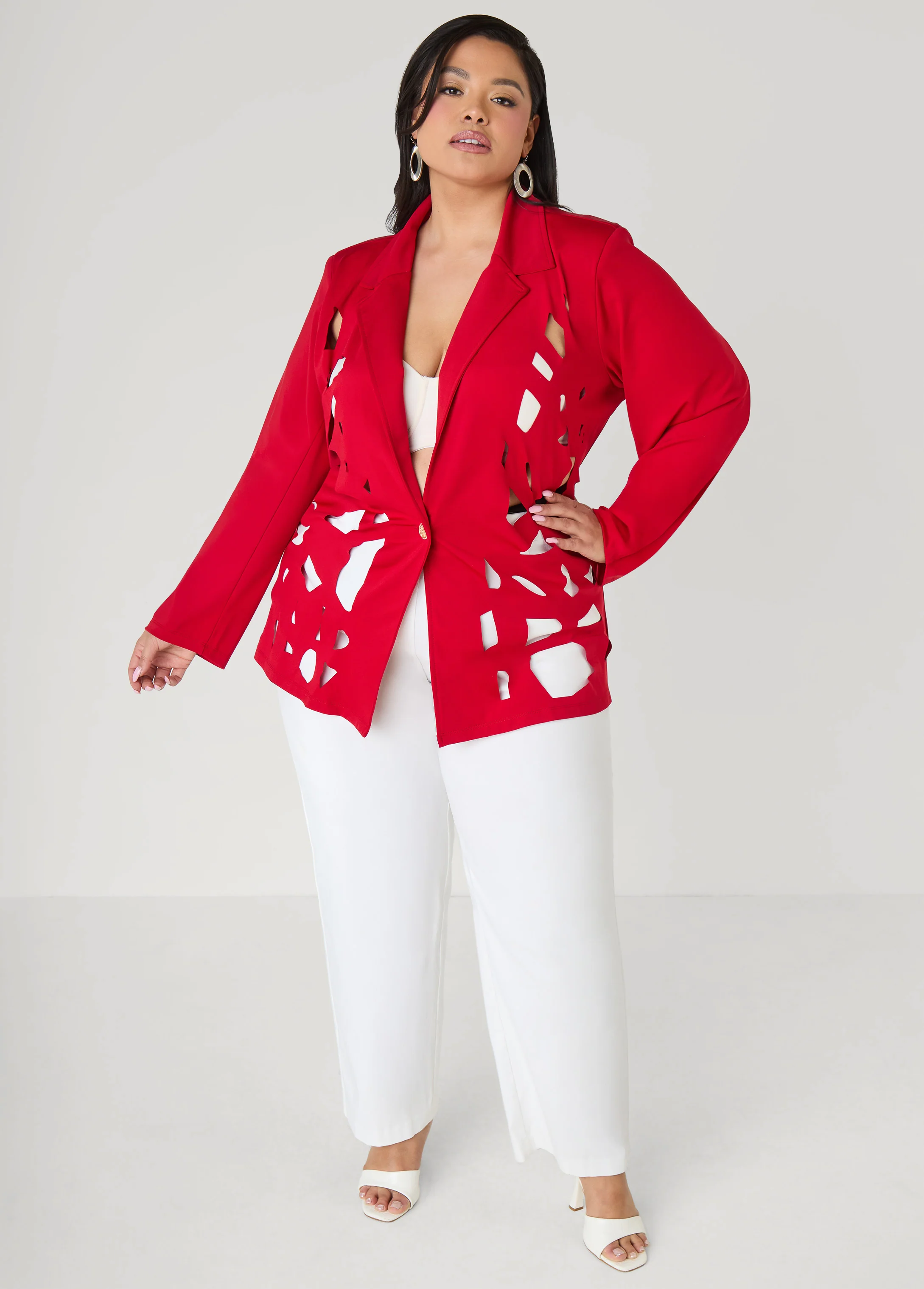 Cutout Knit Blazer - Image 7