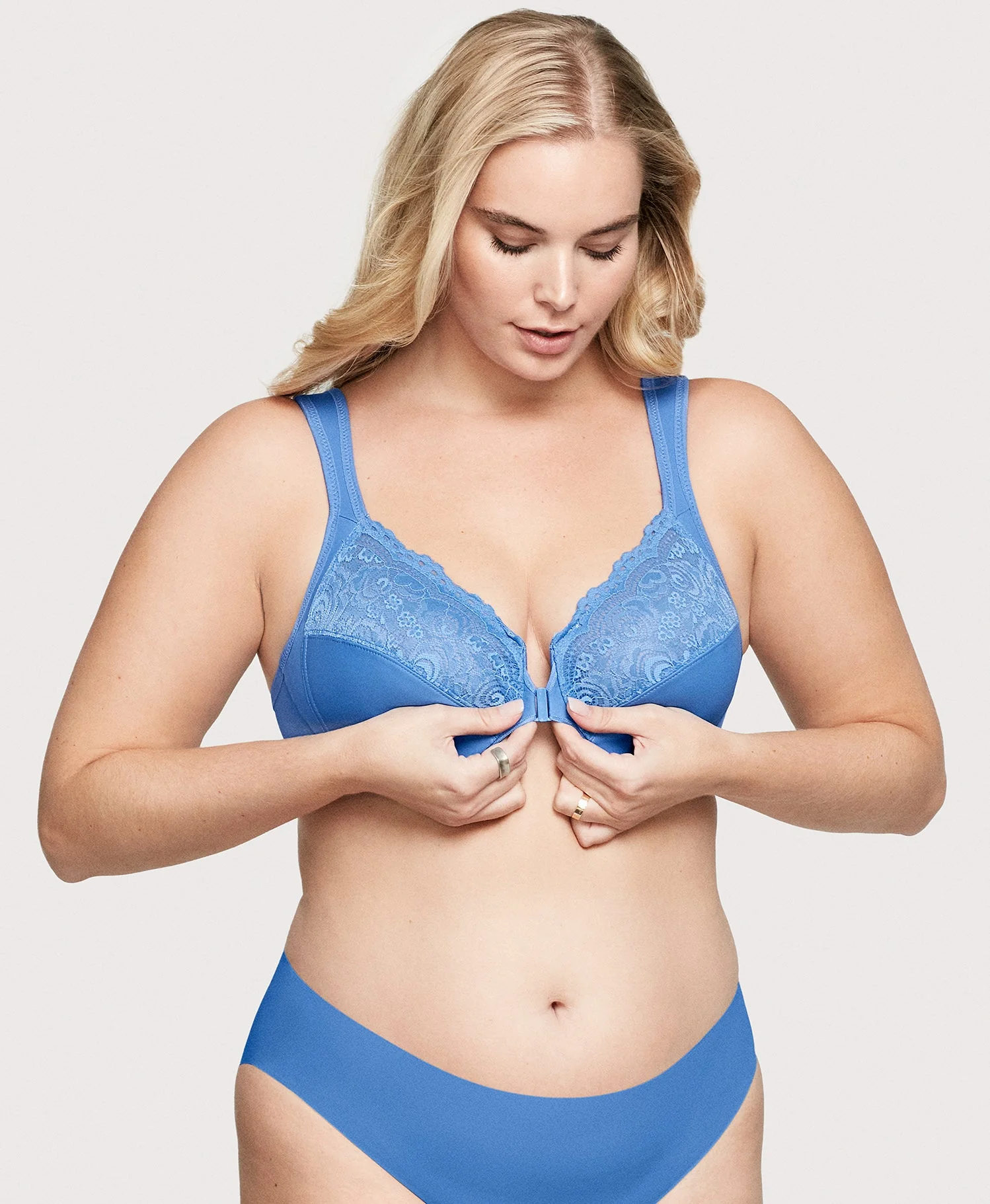 Front-Closure WonderWire Bra Blue Azure - Image 4