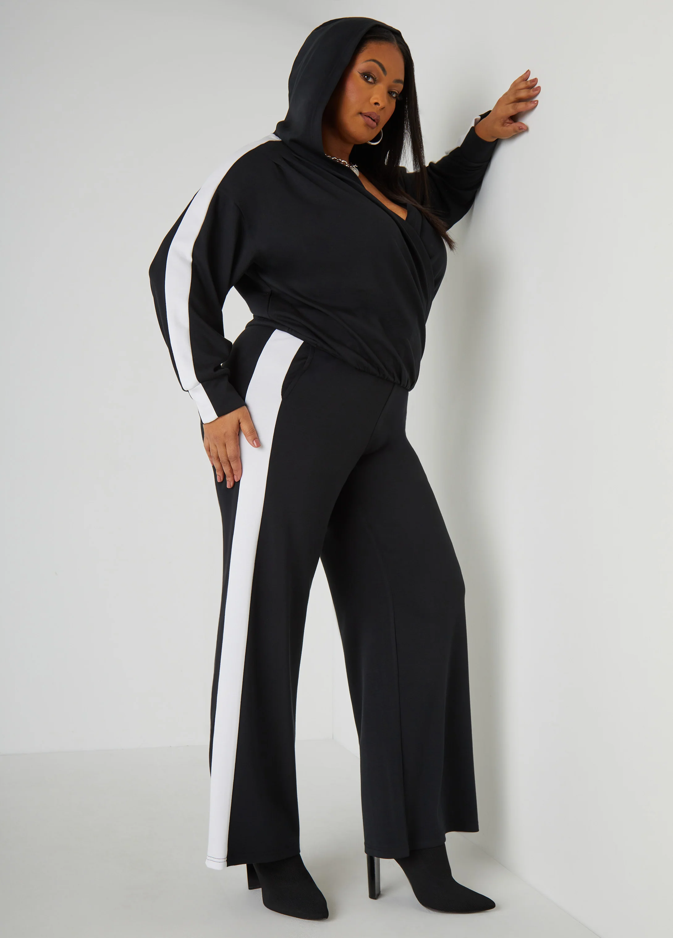 Hooded Faux Wrap Top - Image 3