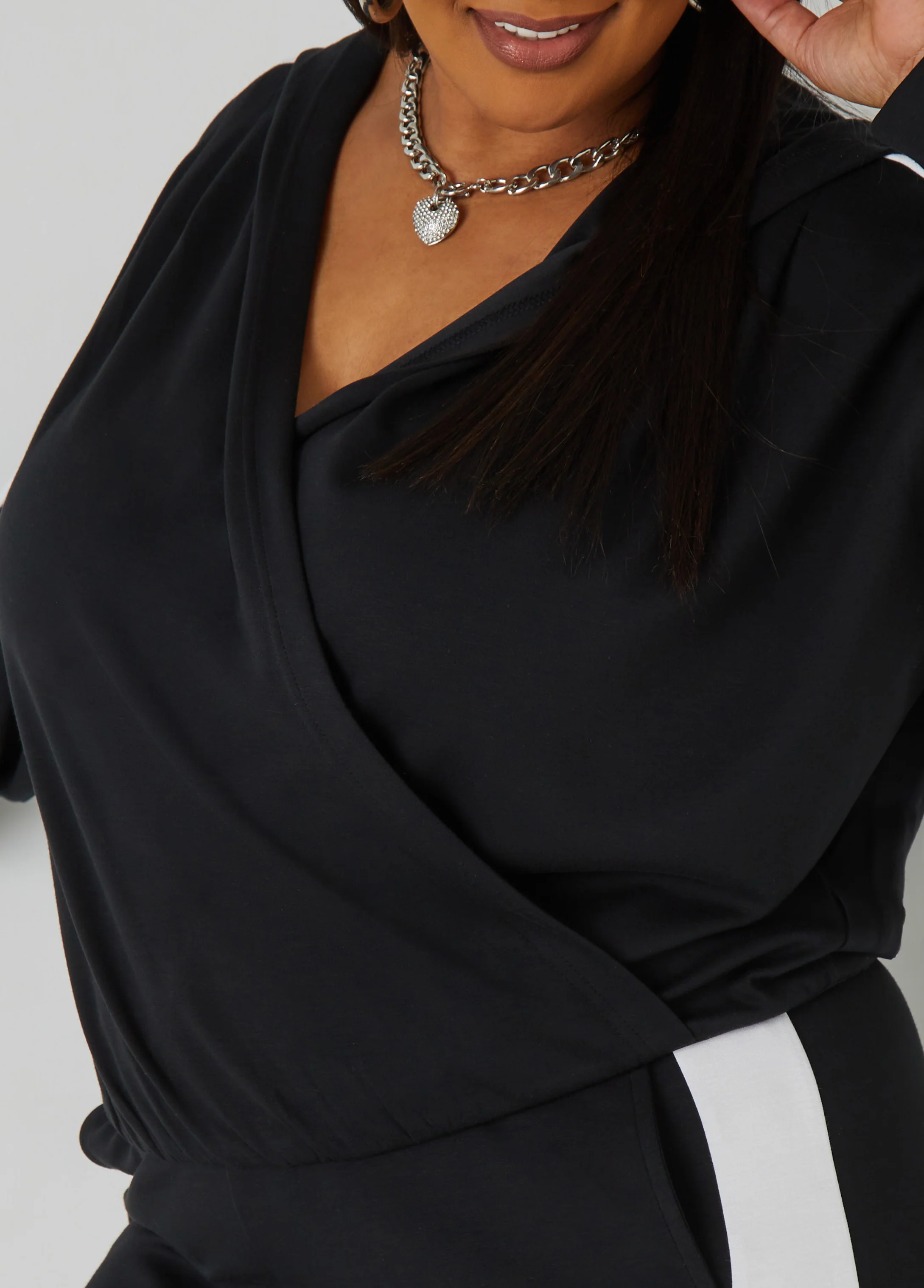 Hooded Faux Wrap Top - Image 4