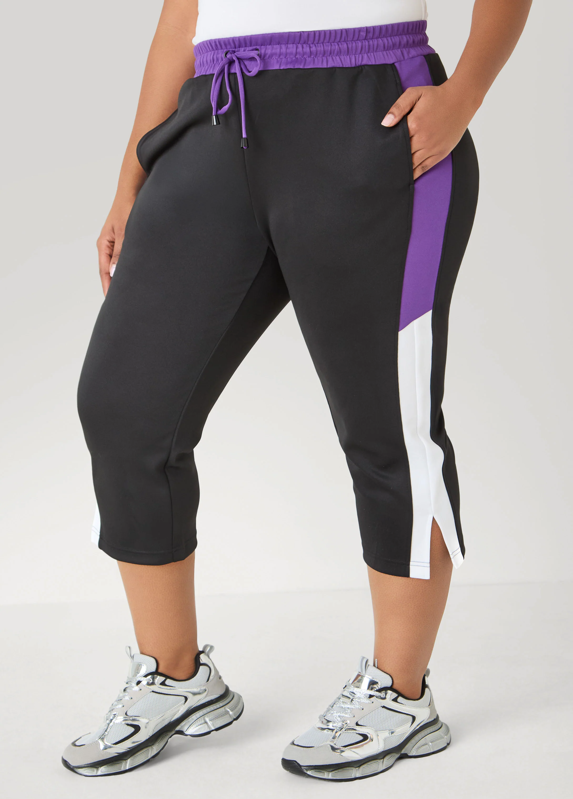 Side Split Colorblock Capris - Image 8