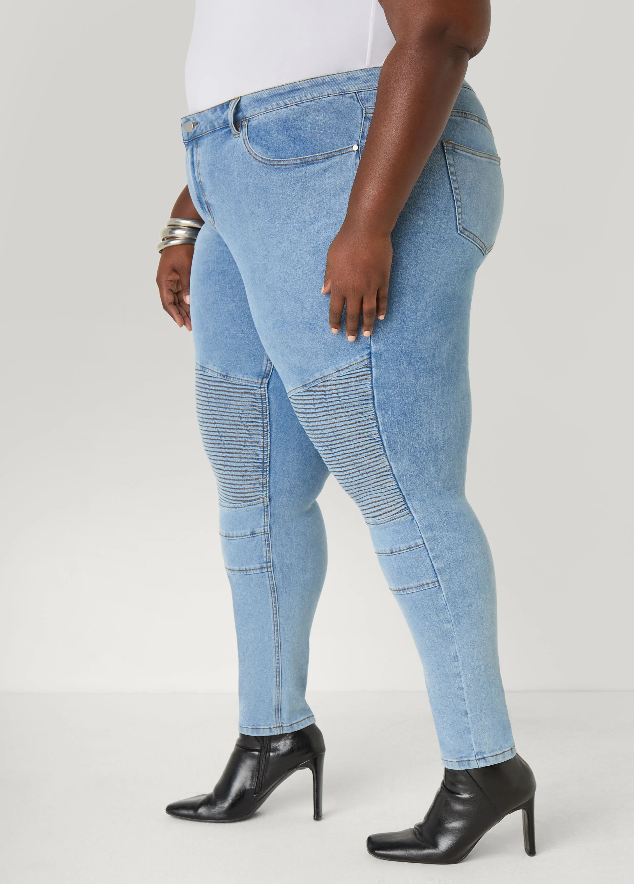 Ribbed Paneled Skinny Jeans - Image 3