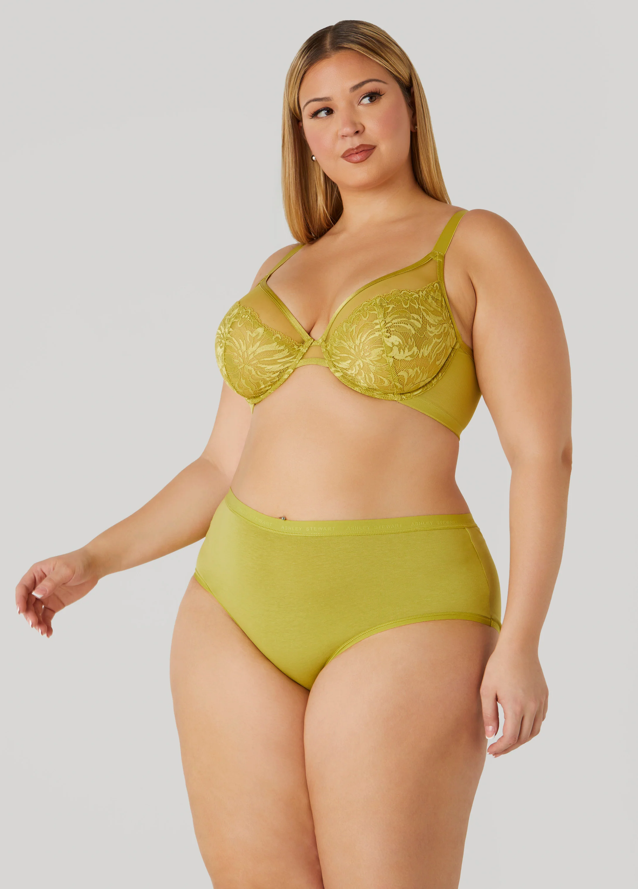 Lace And Mesh Underwire Bra - Image 3