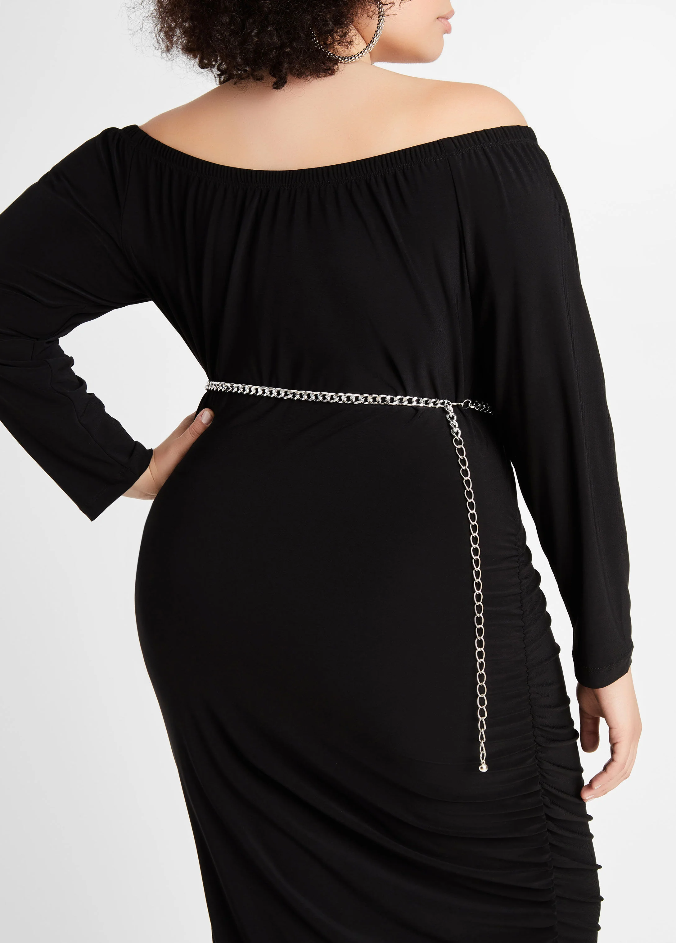 Layered Silver Tone Chain Belt - Image 3