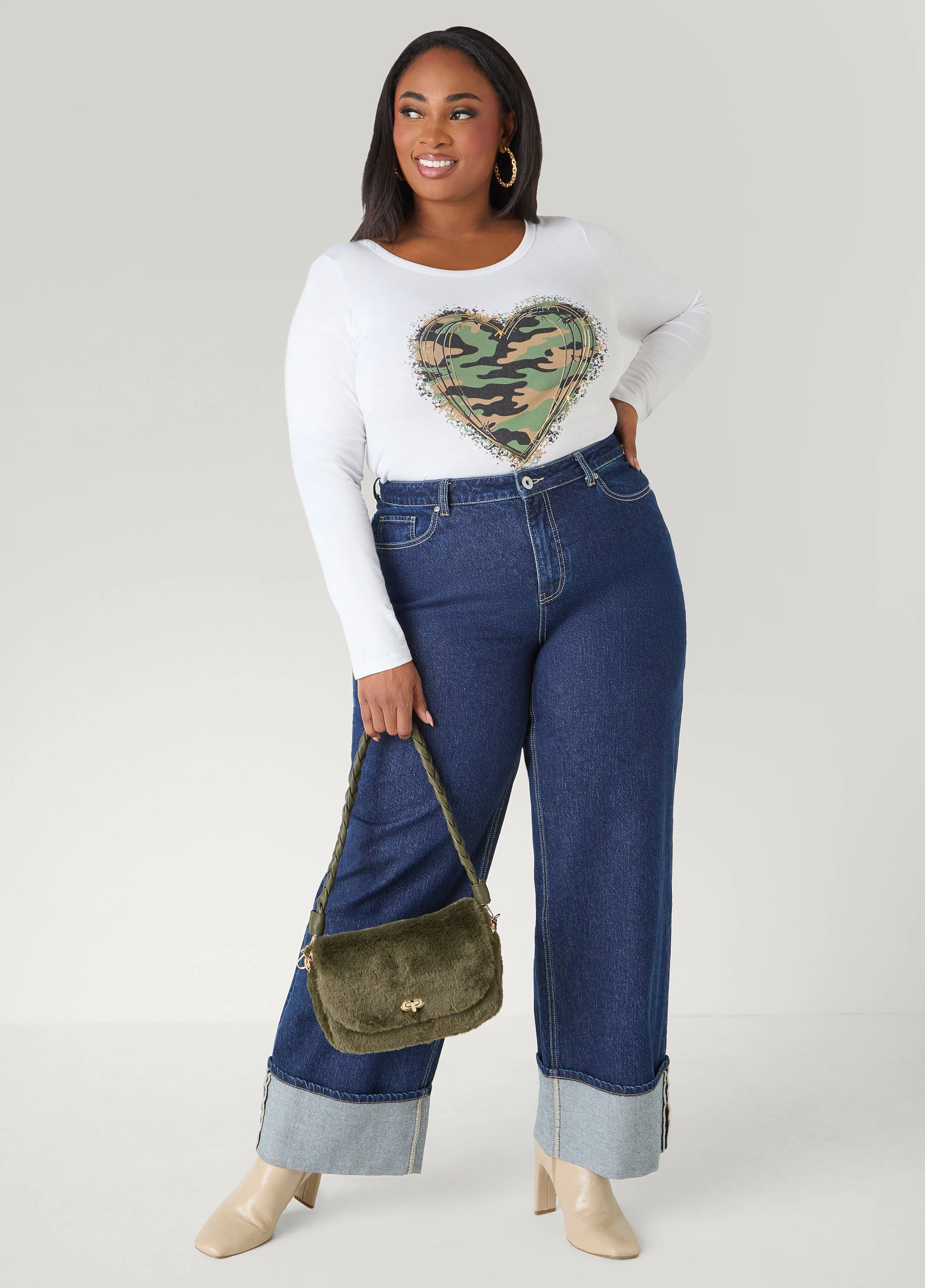 Camo Heart Graphic Tee - Image 3