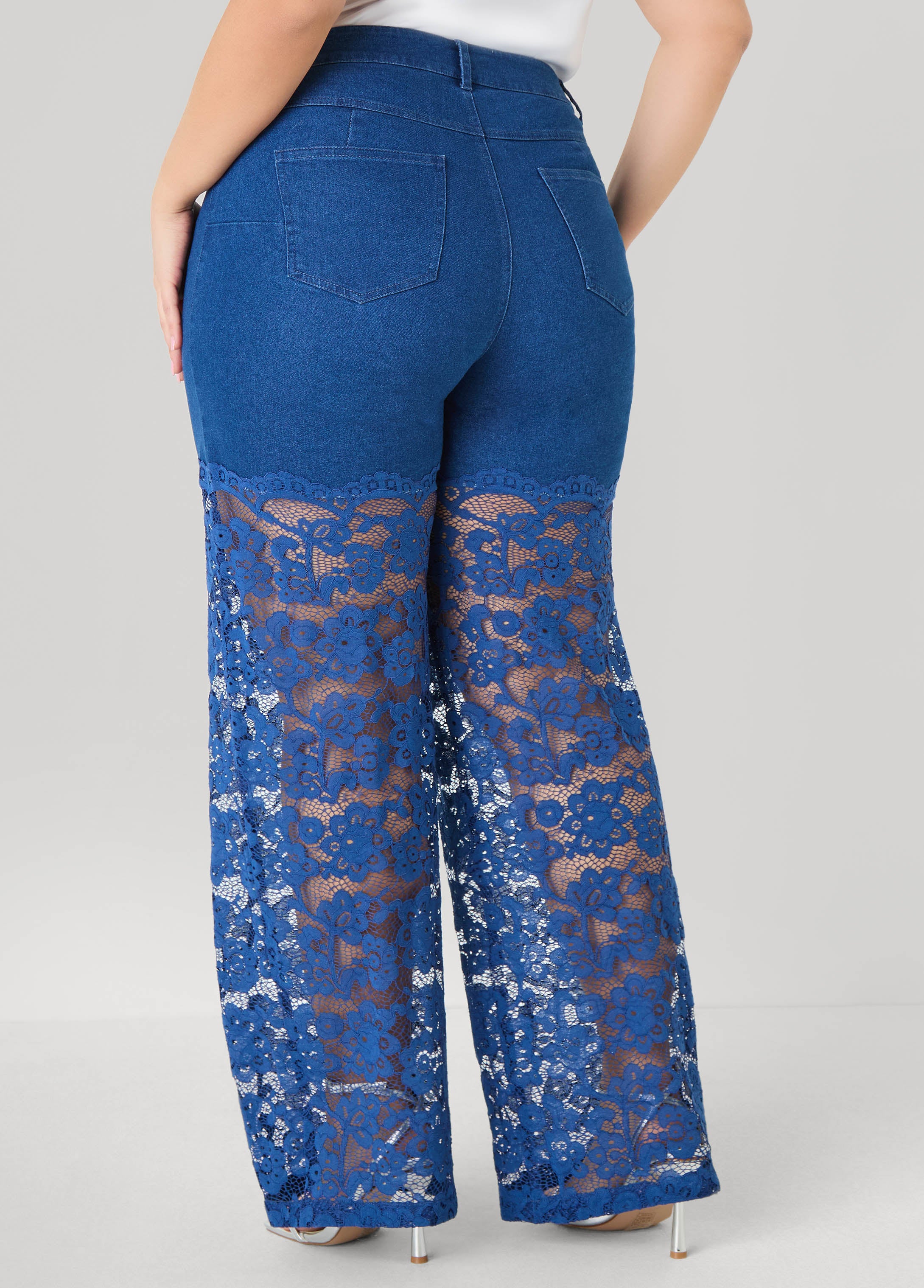 Lace Paneled Wide Leg jeans - Image 6