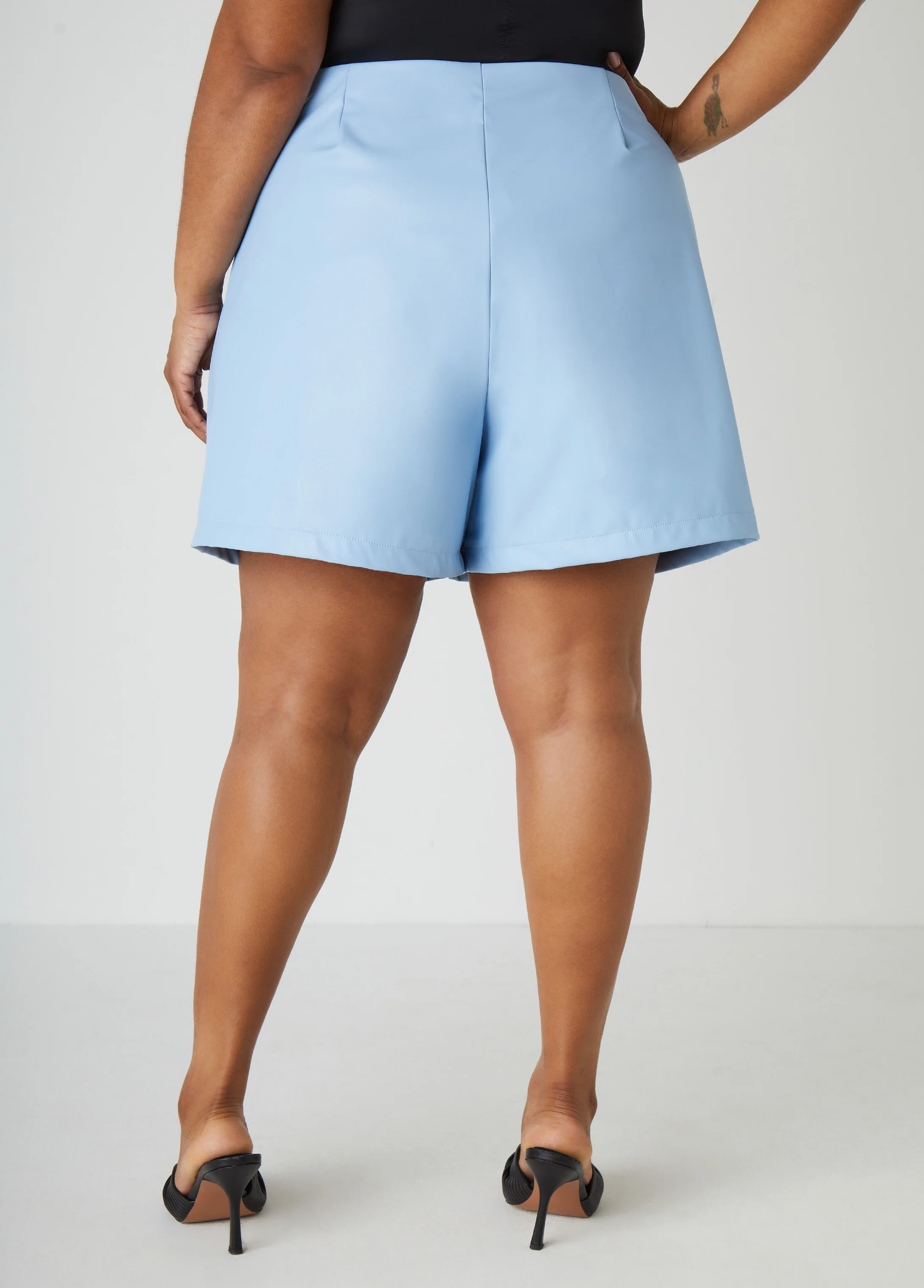 Belted Faux Leather Shorts - Image 5