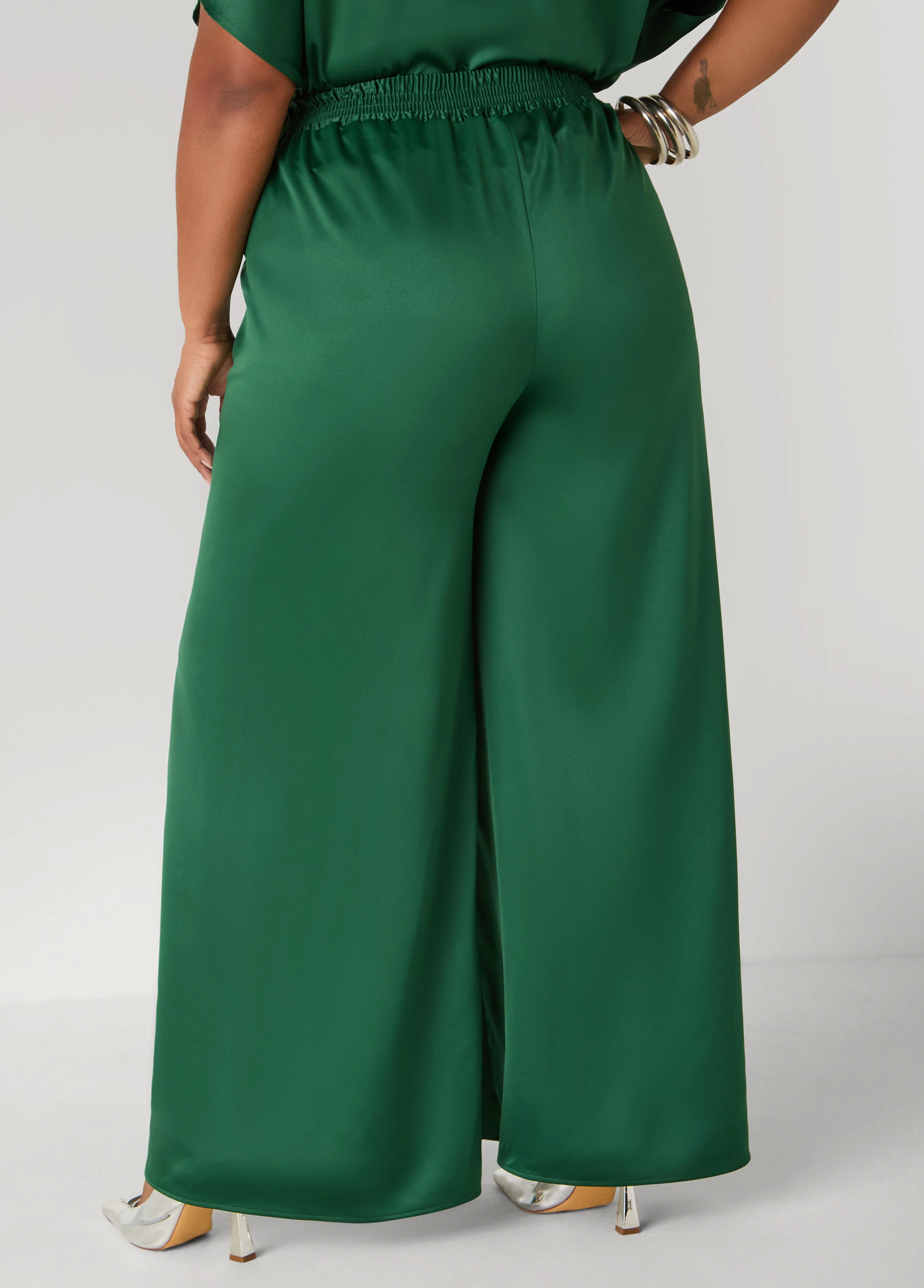 Satin Wide Leg Pants - Image 5