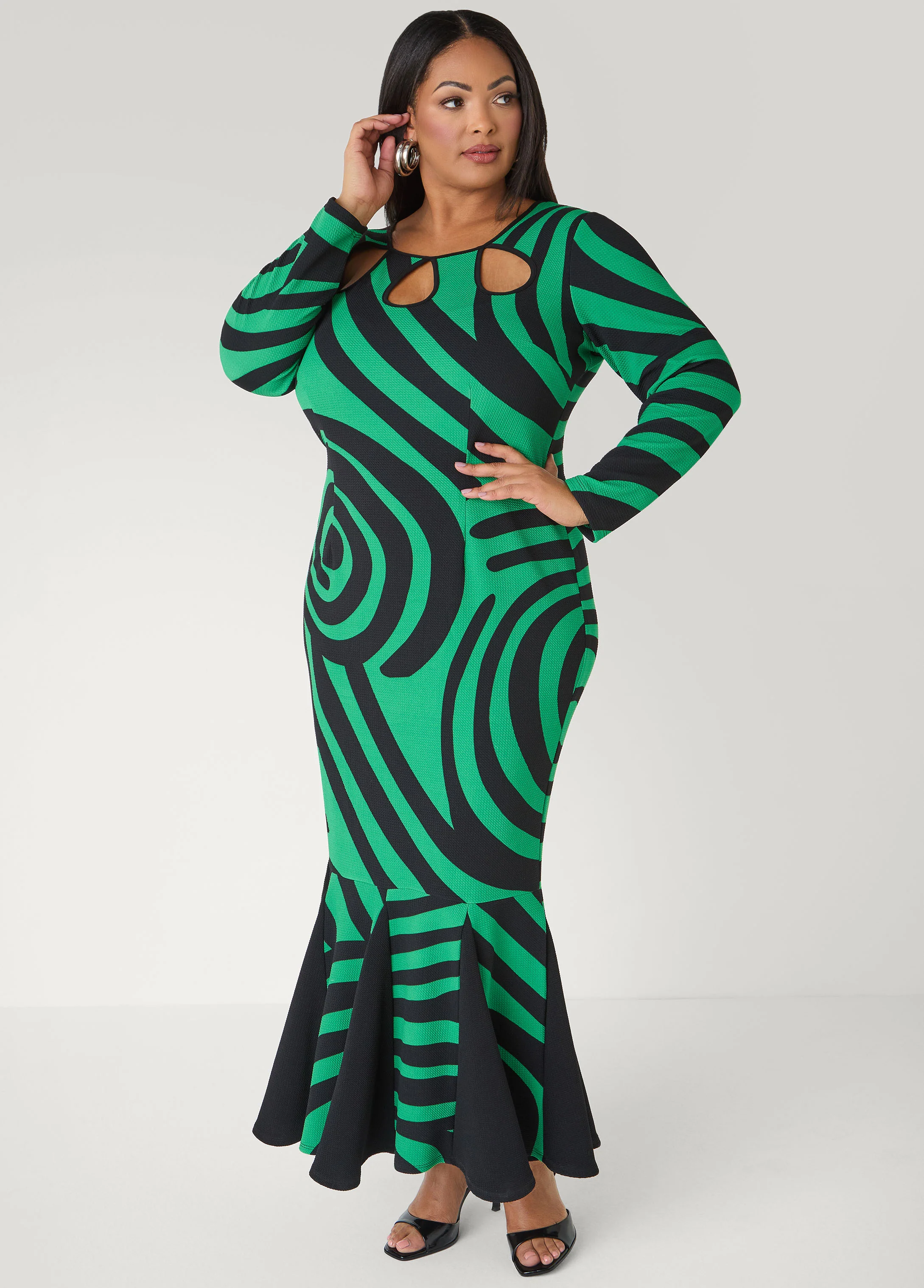 Swirl Print Mermaid Maxi Dress - Image 5