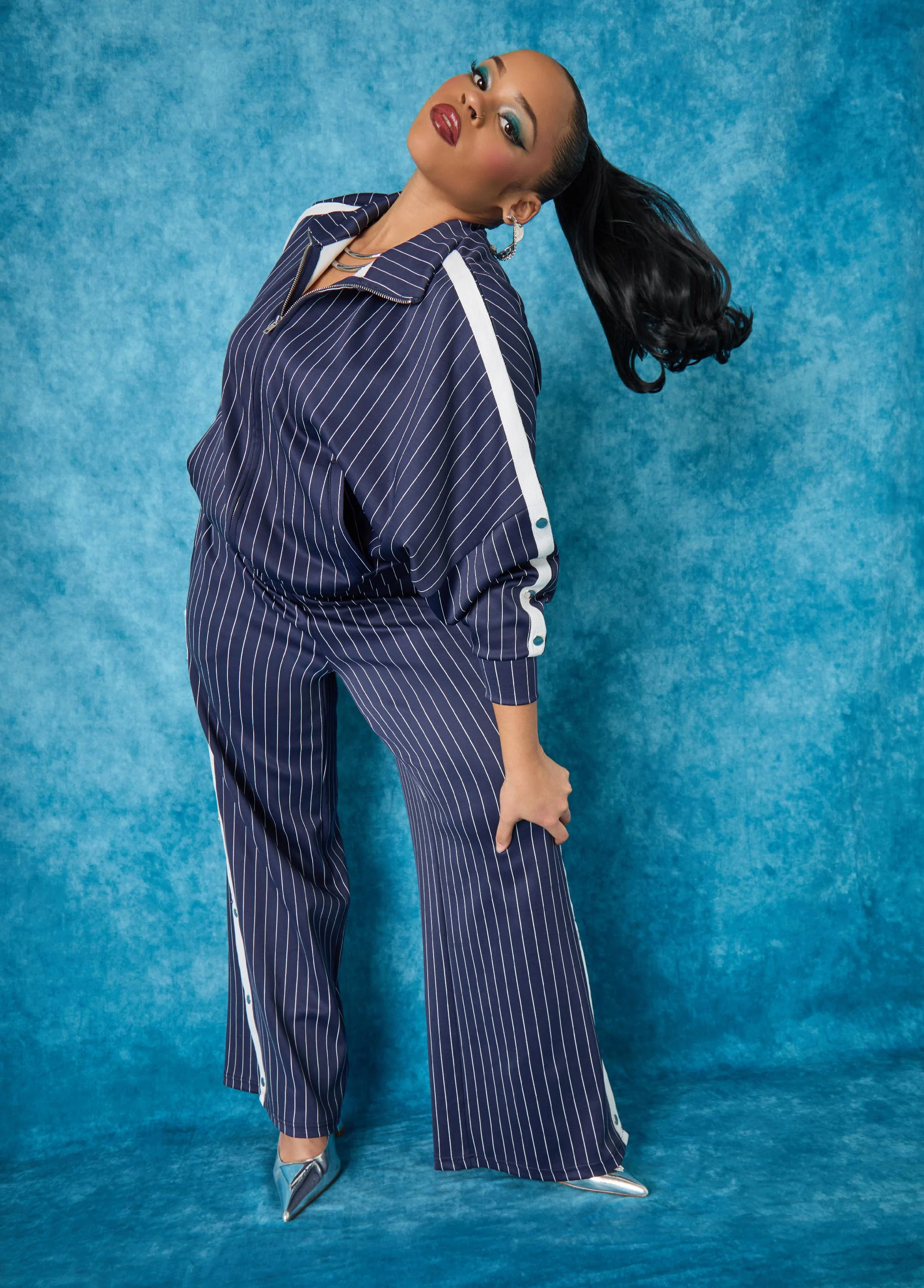 Pinstriped Track Jacket - Image 3