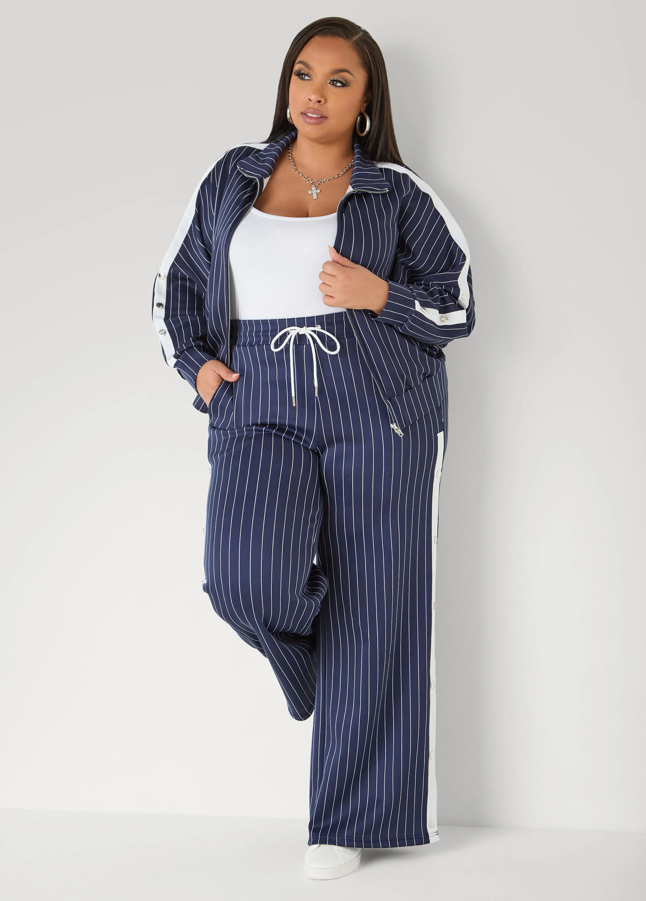 Pinstriped Track Jacket - Image 6