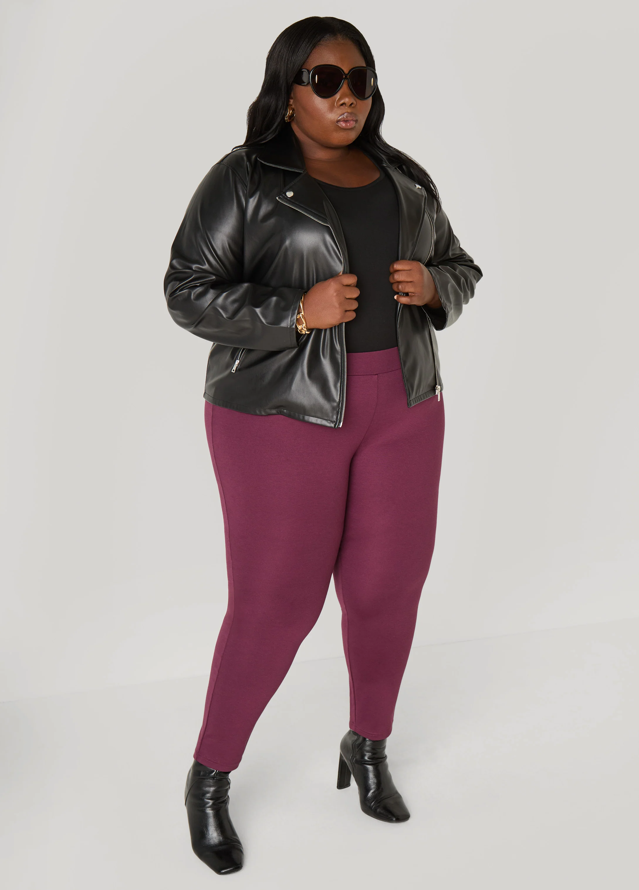 High Waist Pull On Ponte Leggings - Image 3