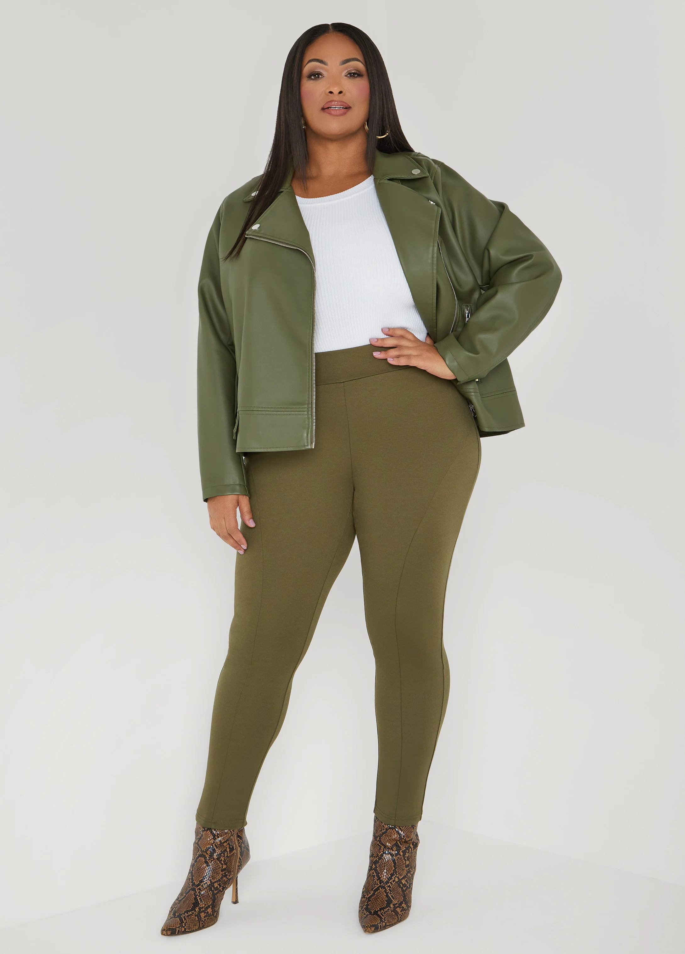 Seam Detailed Ponte Leggings - Image 3