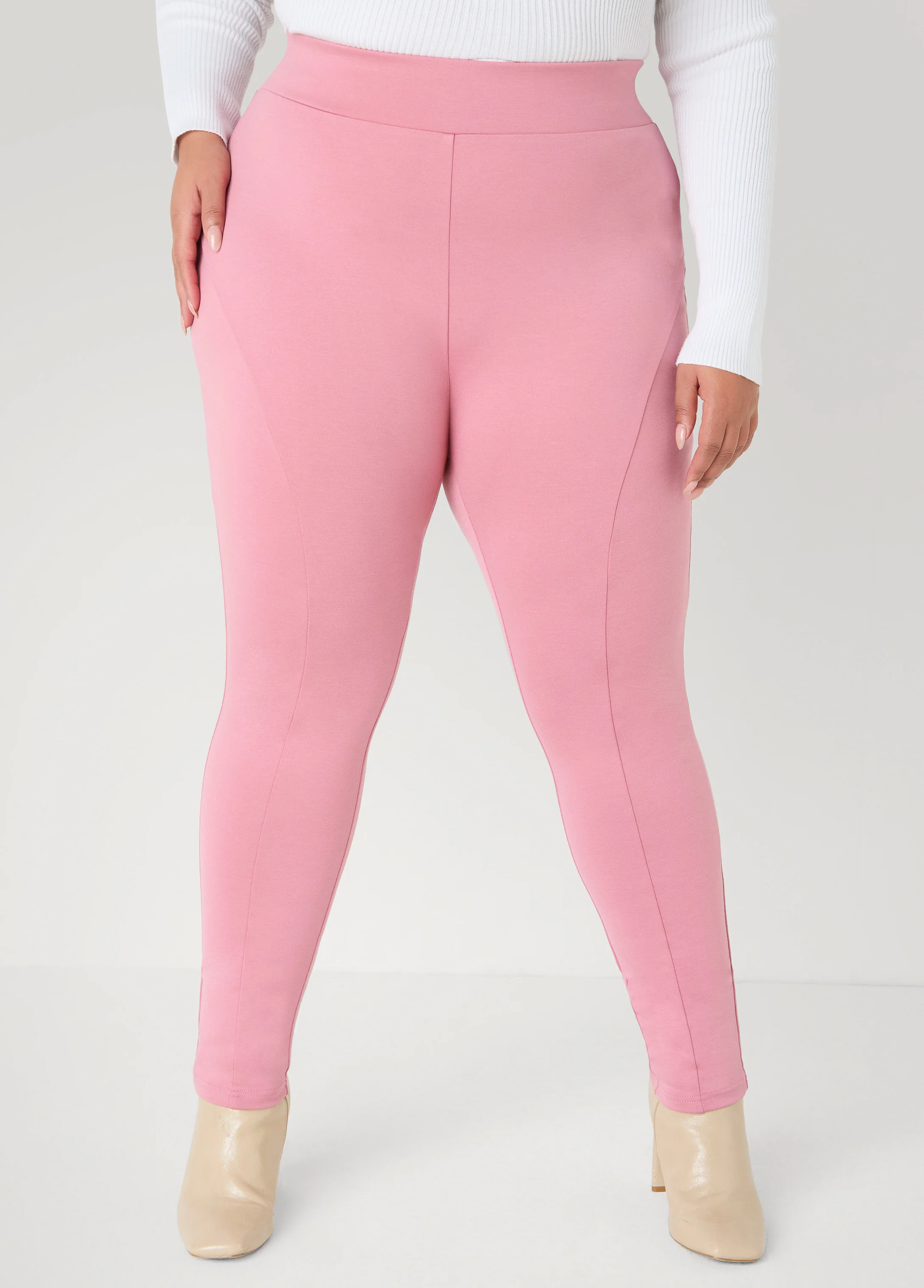 Seam Detailed Ponte Leggings - Image 4