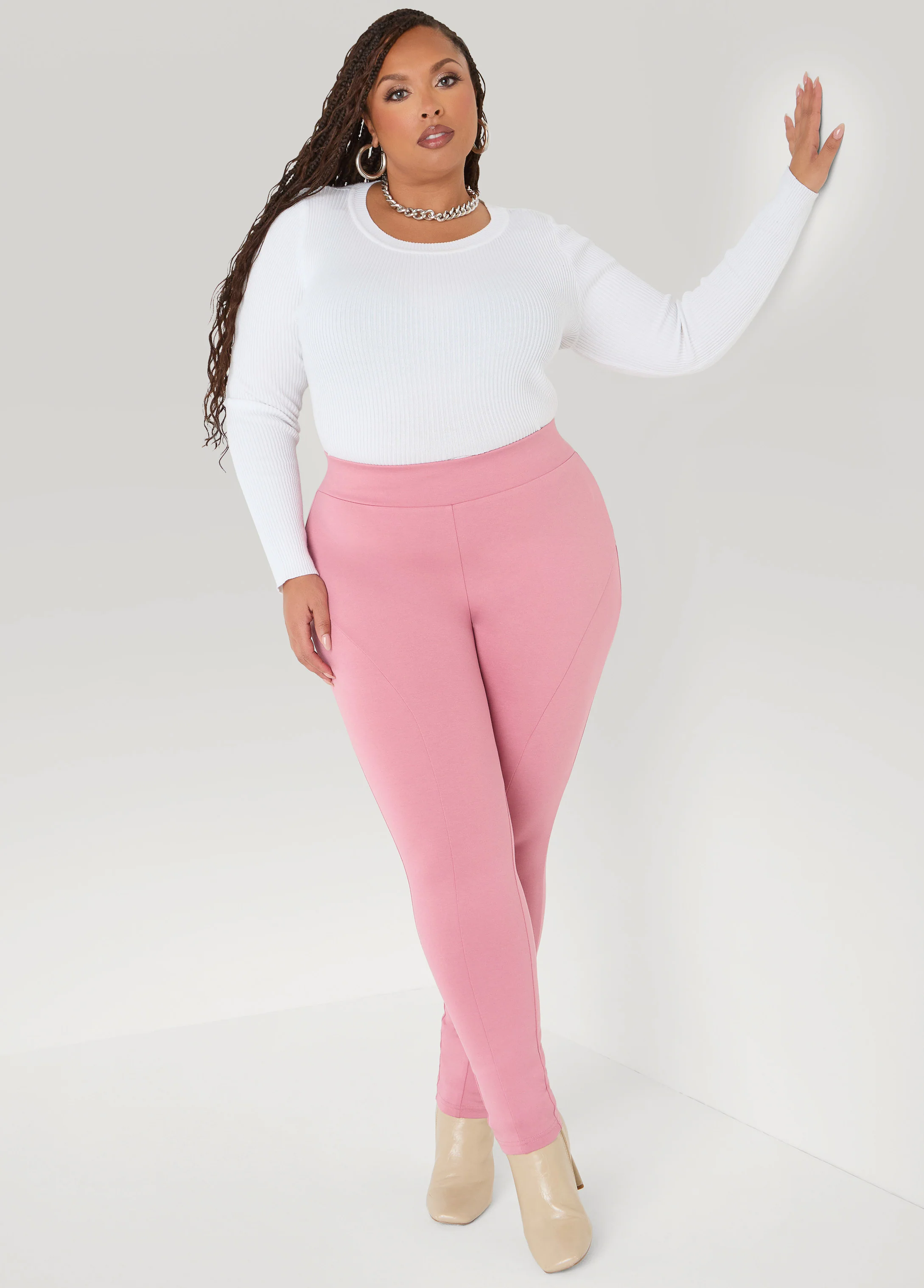 Seam Detailed Ponte Leggings - Image 6