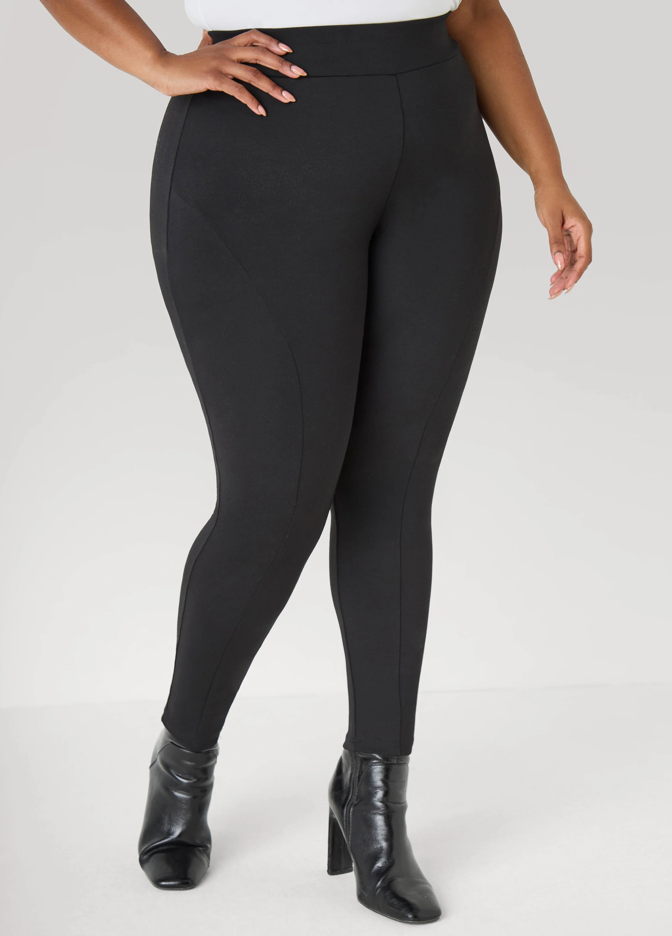 Seam Detailed Ponte Leggings - Image 7