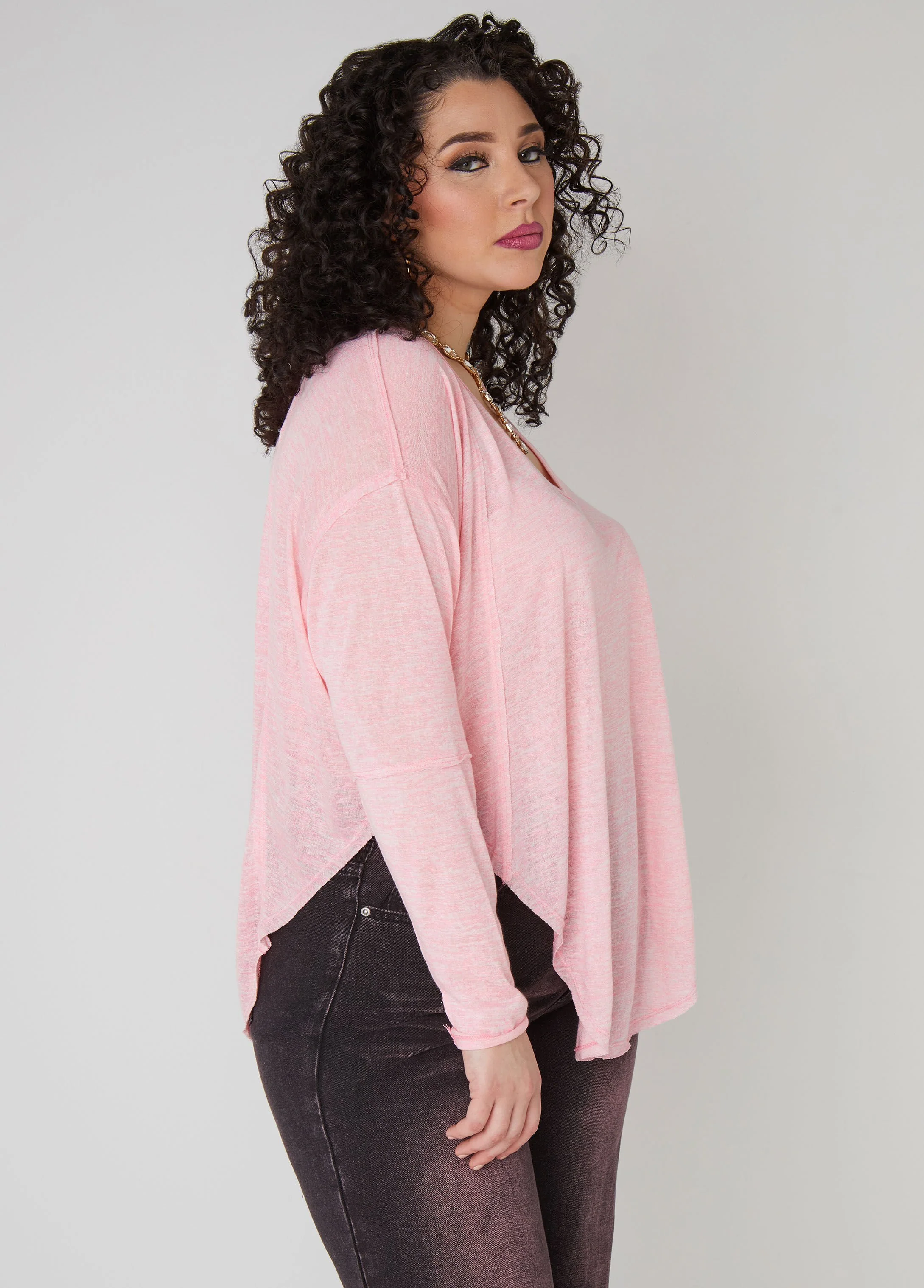 Slub Knit V Neck Top - Image 10