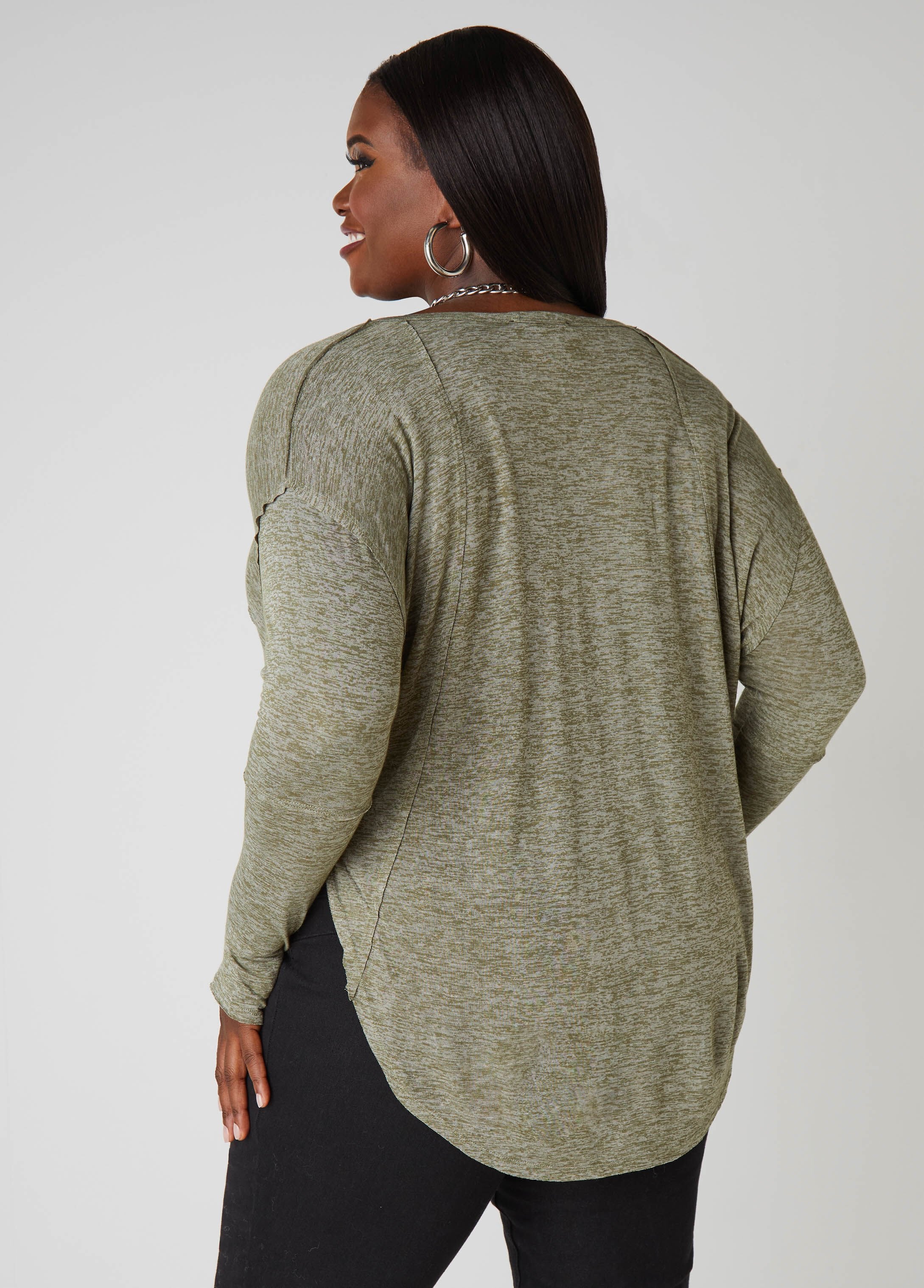 Slub Knit V Neck Top - Image 21