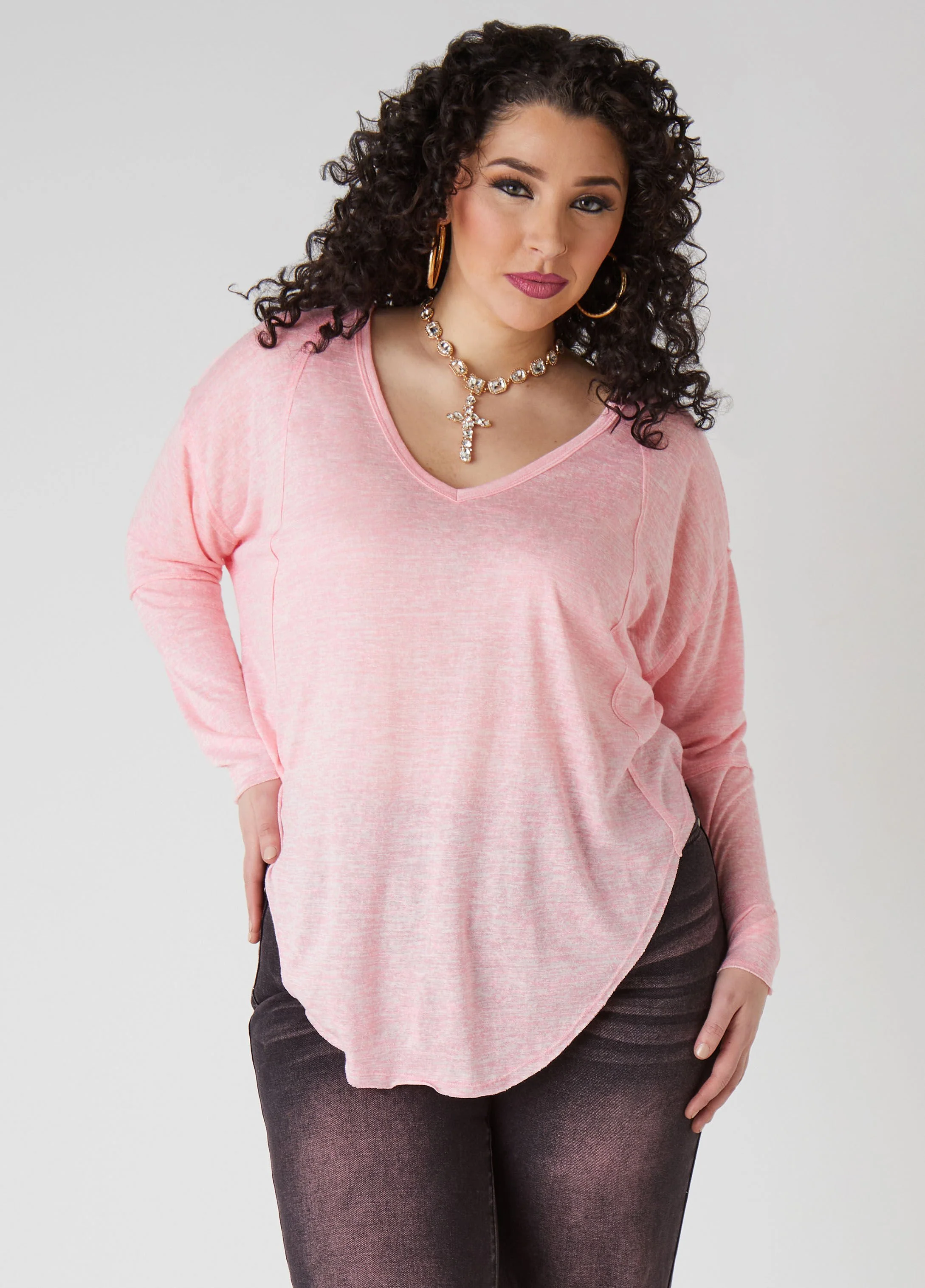 Slub Knit V Neck Top - Image 8