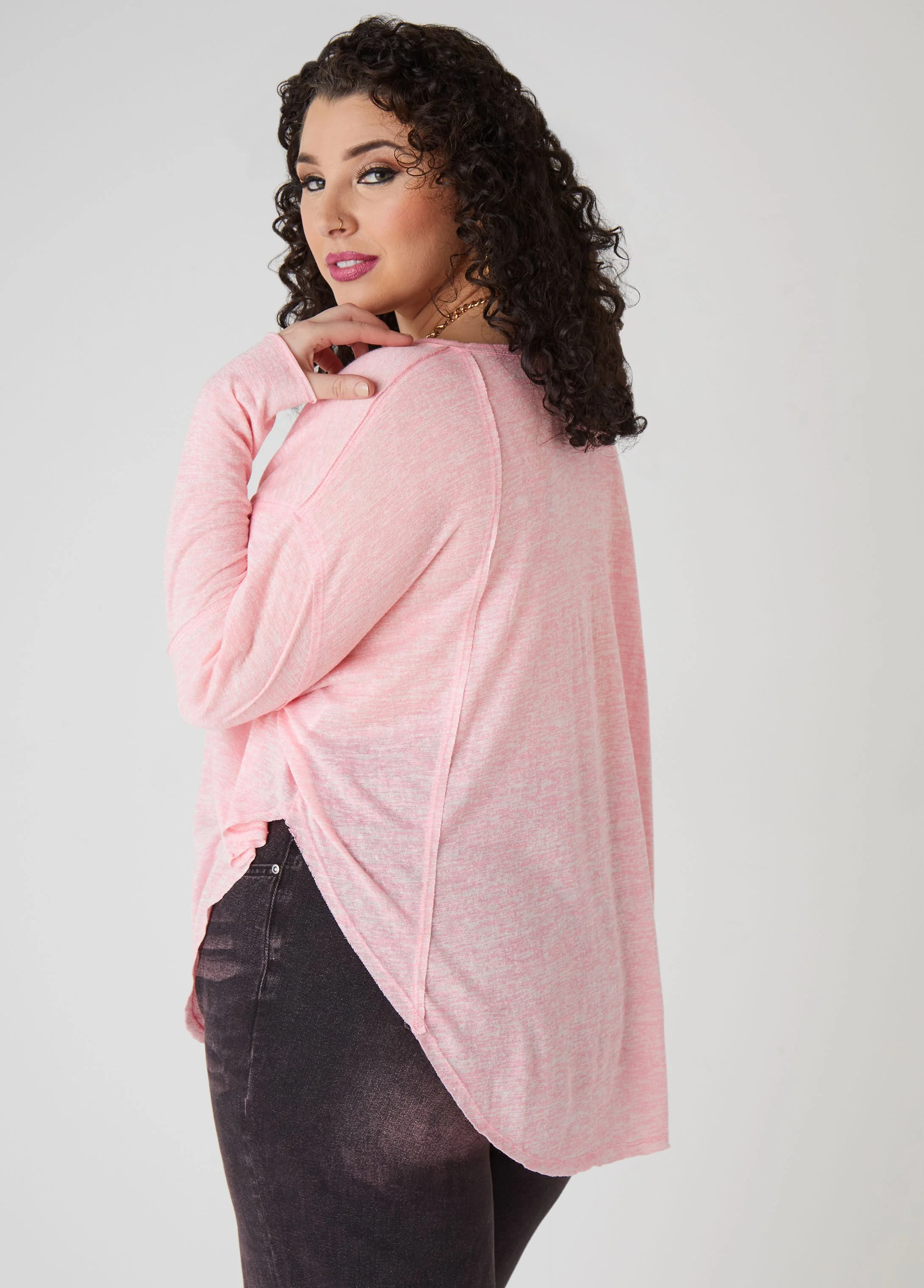Slub Knit V Neck Top - Image 9