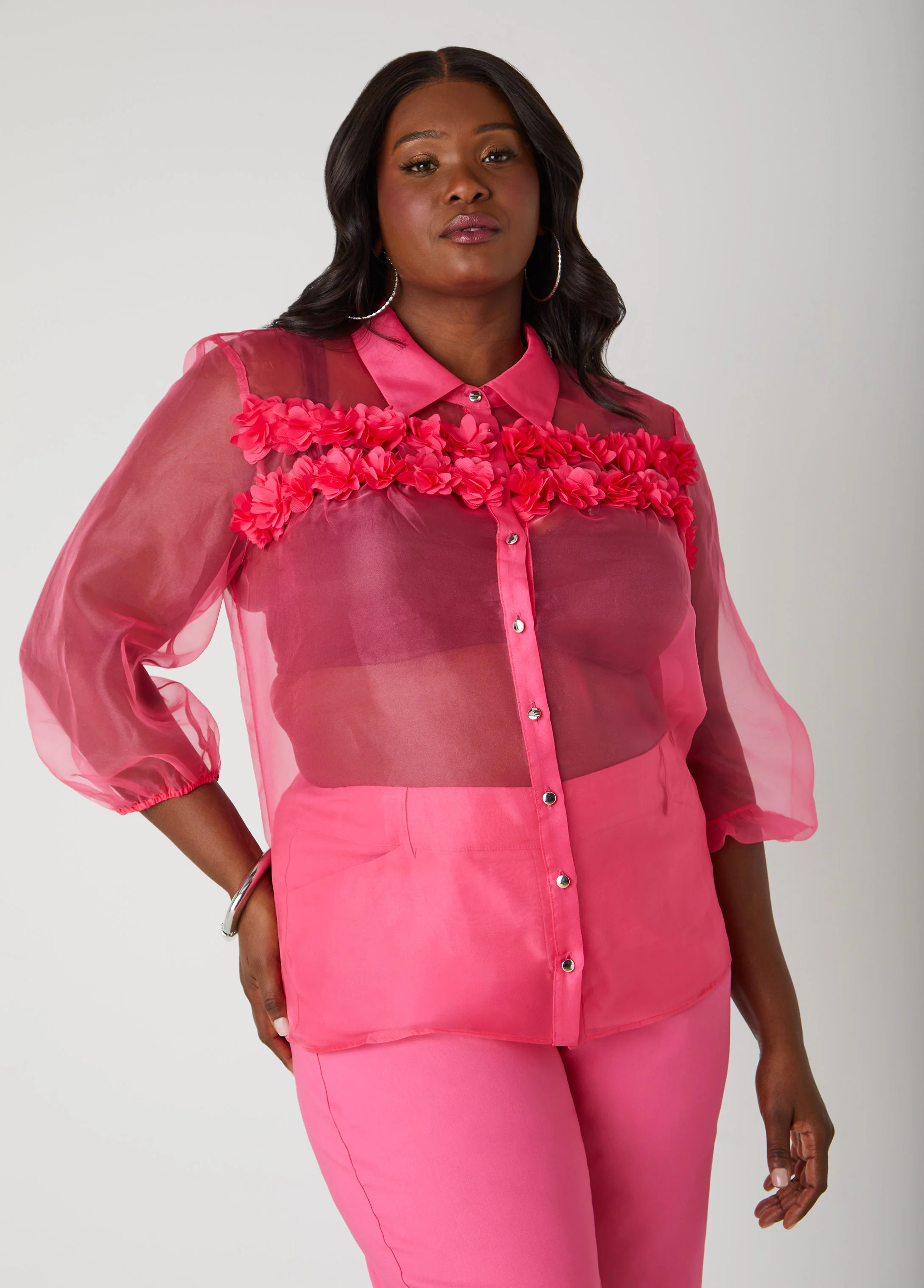 Rosette Organza Shirt - Image 3