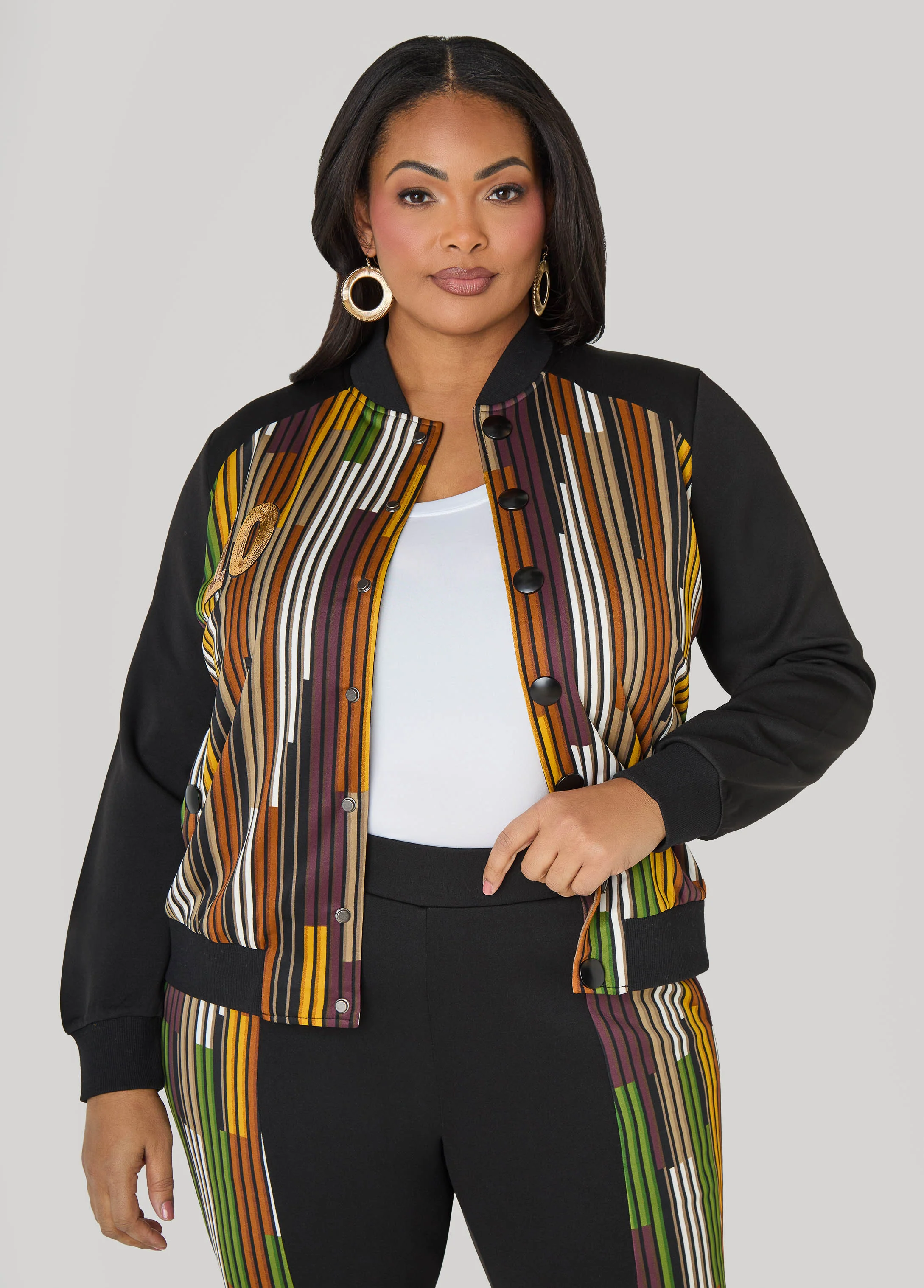 10 Appliqued Striped Track Jacket - Image 4