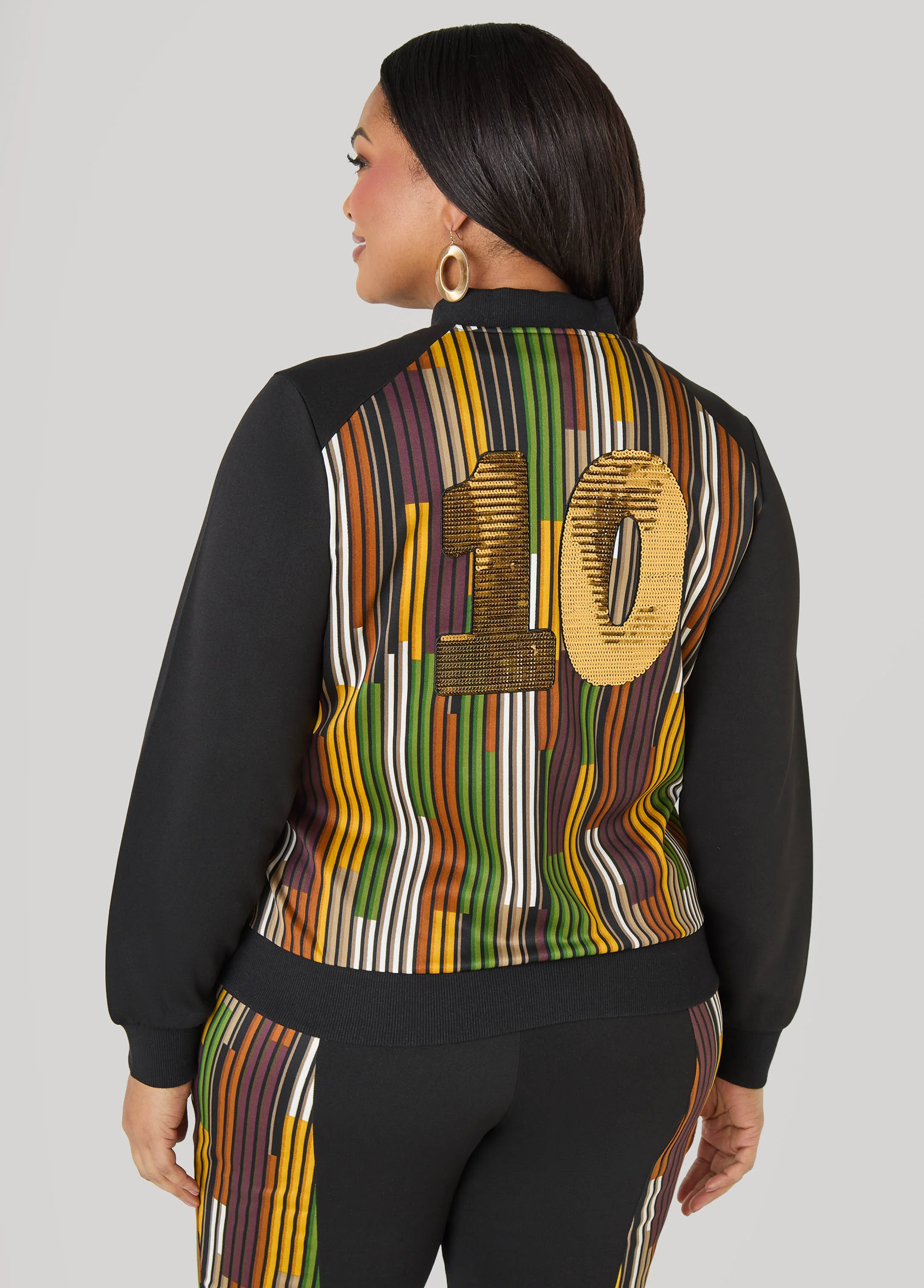 10 Appliqued Striped Track Jacket - Image 5