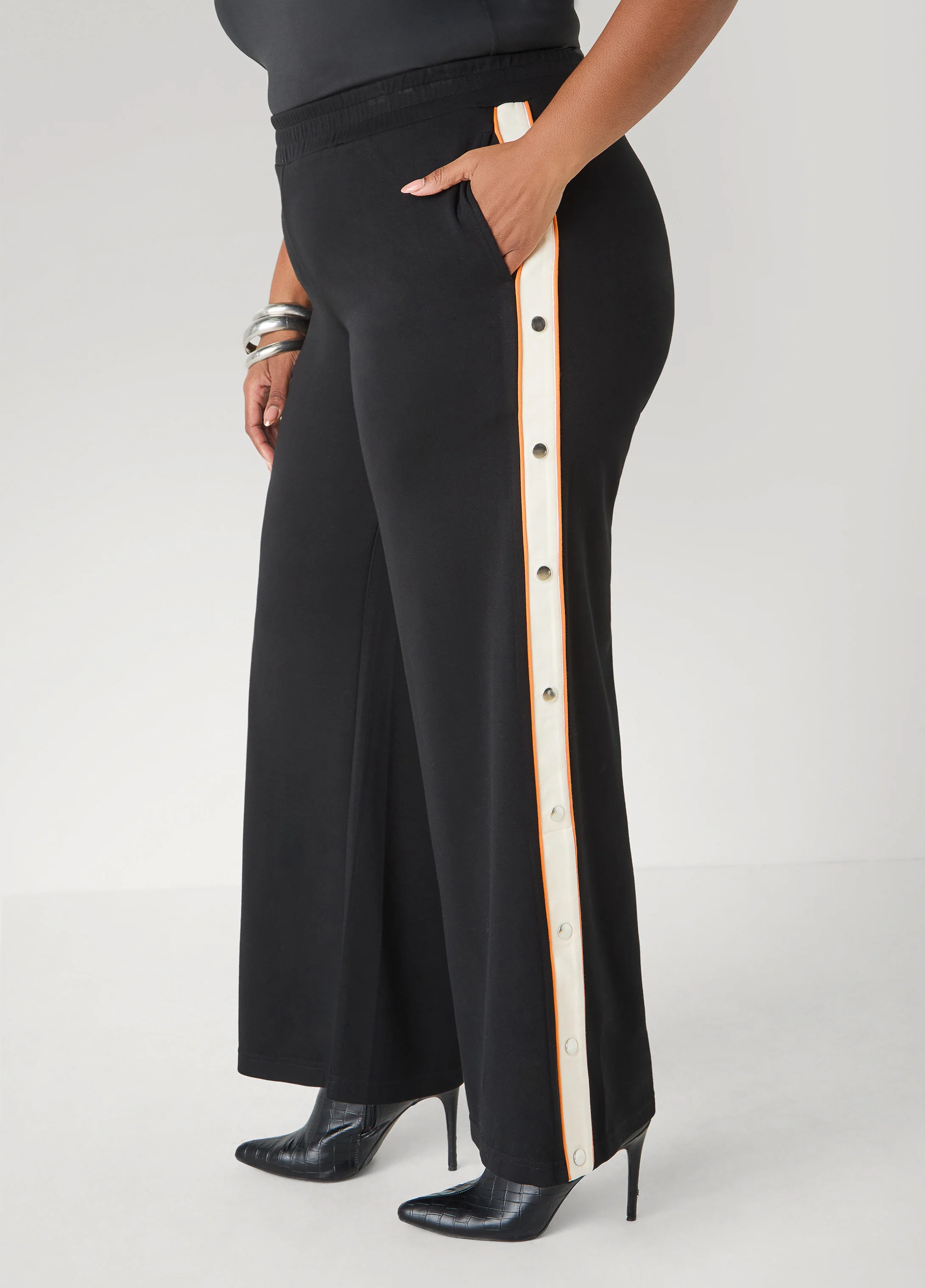 Snap Detailed Jersey Track Pants - Image 3