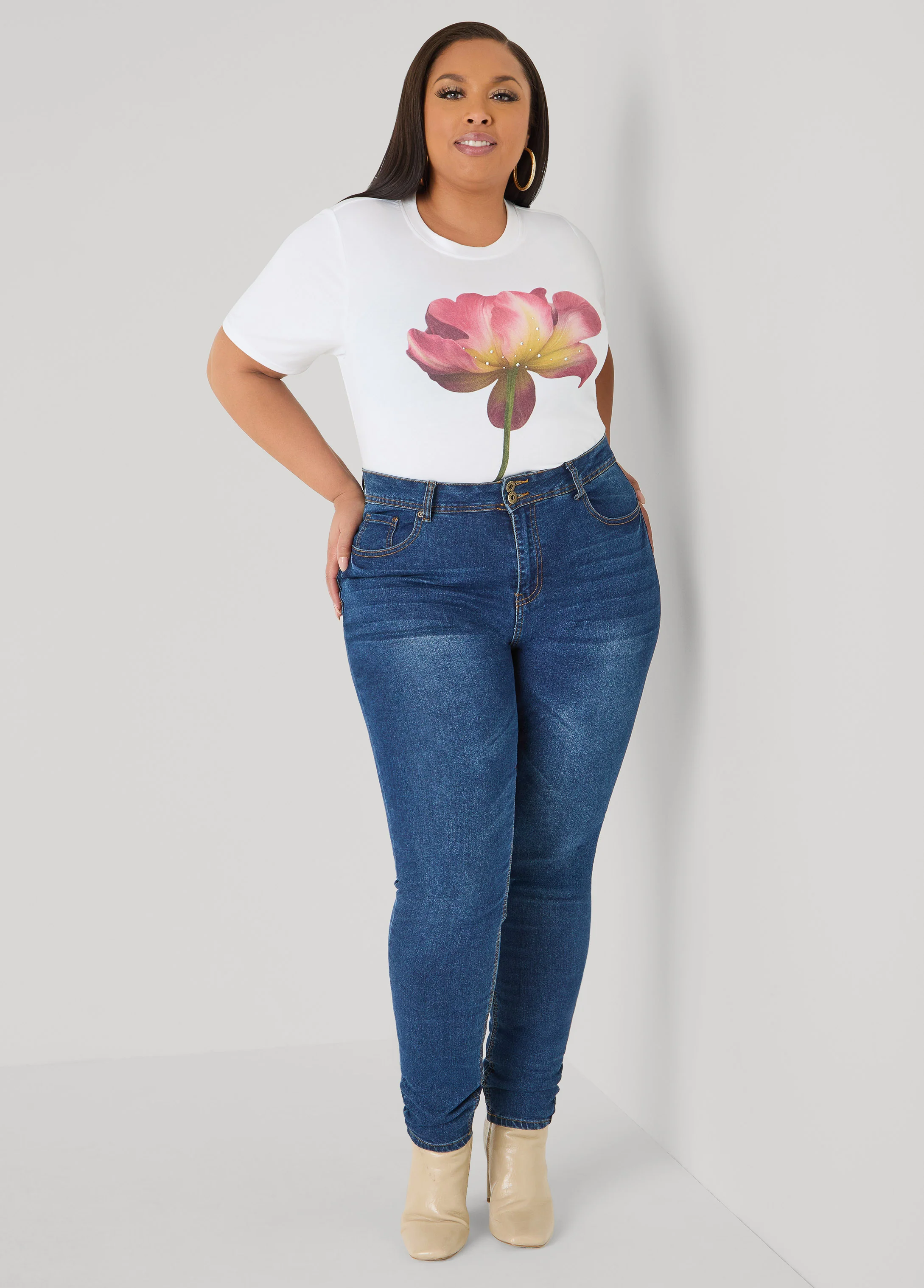 Crystal Flower Graphic Tee - Image 3