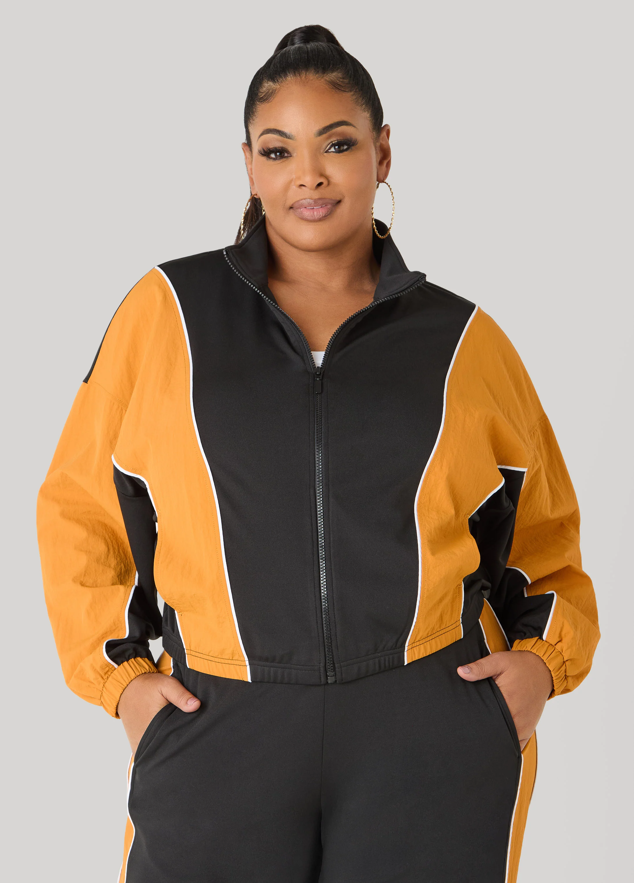 Paneled Two Tone Jacket - Image 7